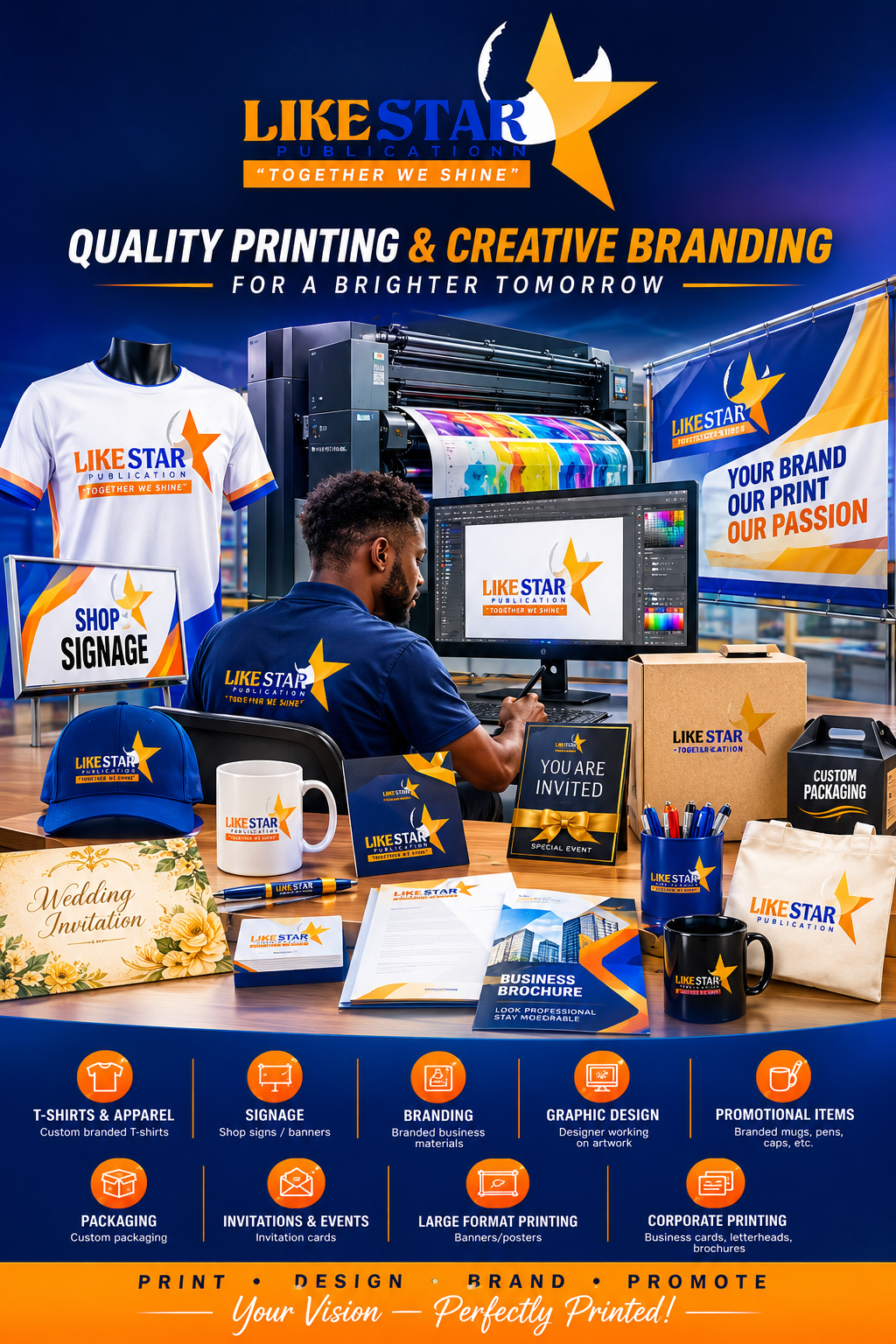 LikeStar Publications printing and branding services